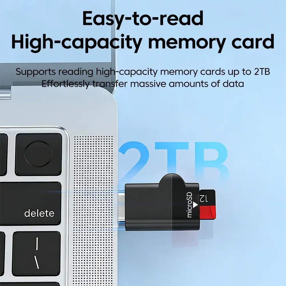 Lecteur de carte TF mini USB-C 3.0 – Adaptateur de carte mémoire externe pour iPhone 17, iPhone 16, MacBook et ordinateur portable 4