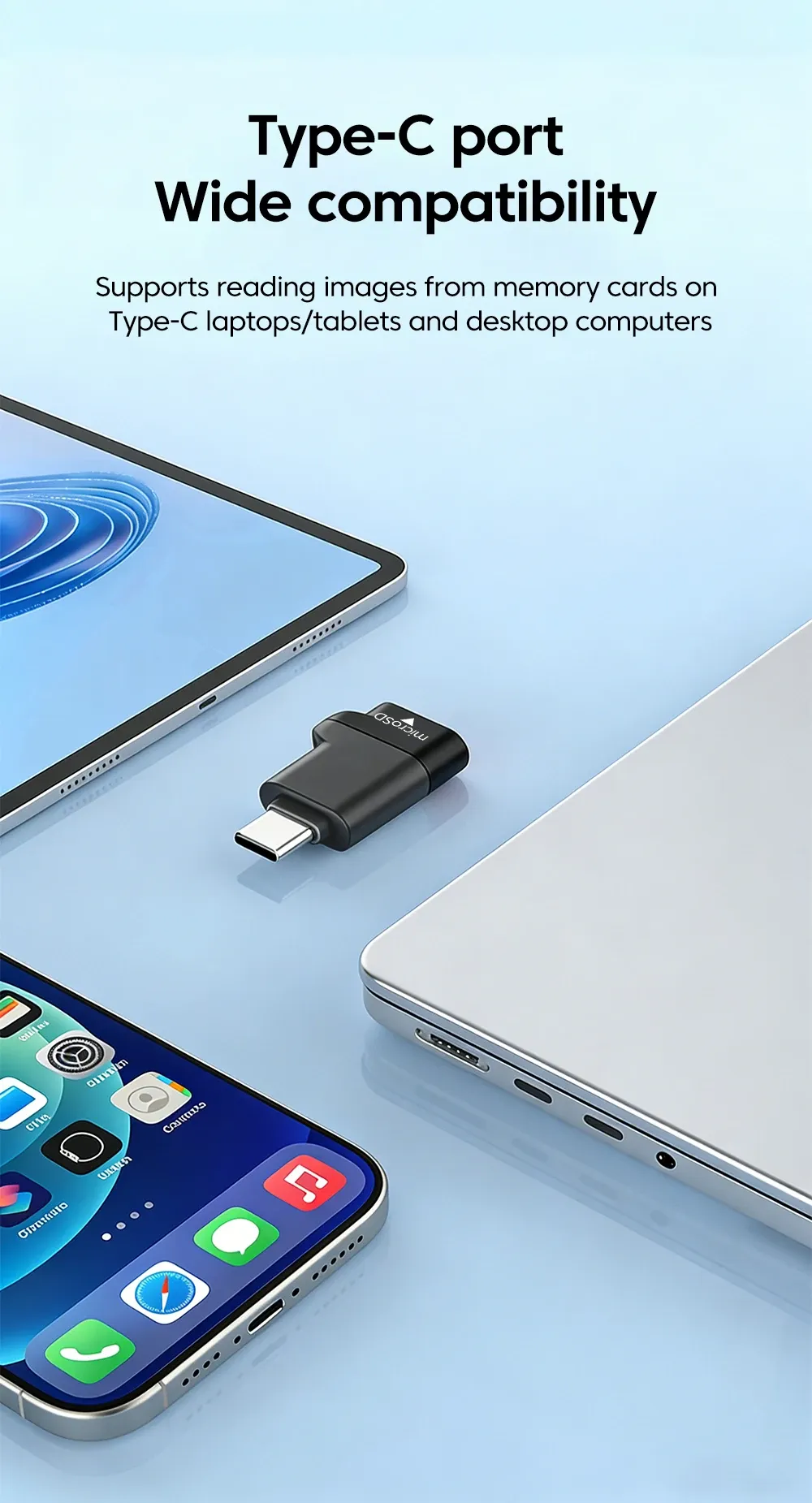 Lecteur de carte mémoire pour iPhone et MacBook