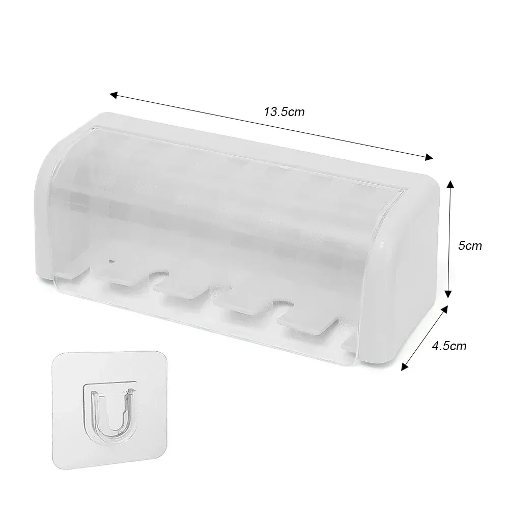 Porte-brosses à dents mural avec couvercle, 5 emplacements, sans perçage, auto-adhésif 9