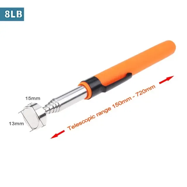 Outil magnétique télescopique à pointe ramasse-pièces, 1 pièce, capacité d'aimant 8 lb 7