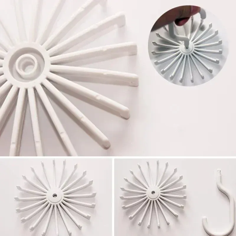 Porte-cravate rotatif à 360 degrés, organisateur d'écharpes, support de rangement multifonctionnel pour cravates, ceintures et foulards en soie 3