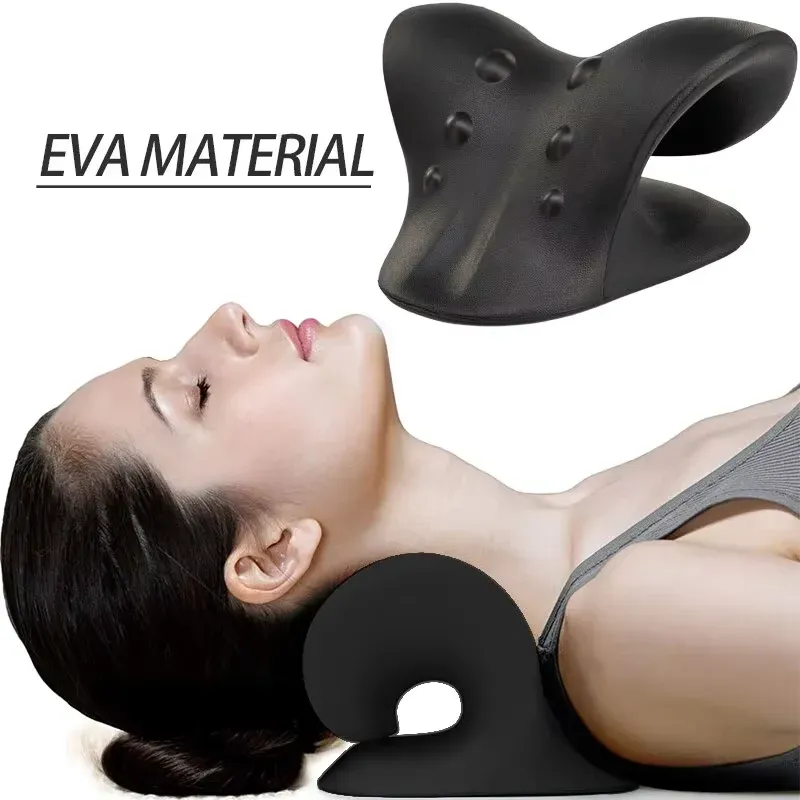 Appareil de traction cervicale relaxant pour le cou et les épaules, oreiller de rééducation pour dormeurs sur le côté, sur le dos et sur le ventre 7
