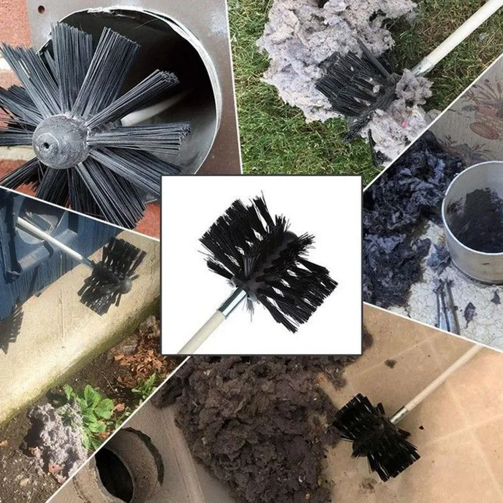 Brosse de nettoyage de cheminée en utilisation