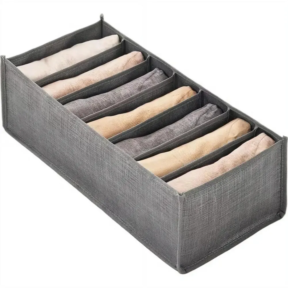 Organiseur de tiroir pliable en tissu gris, vue d'ensemble