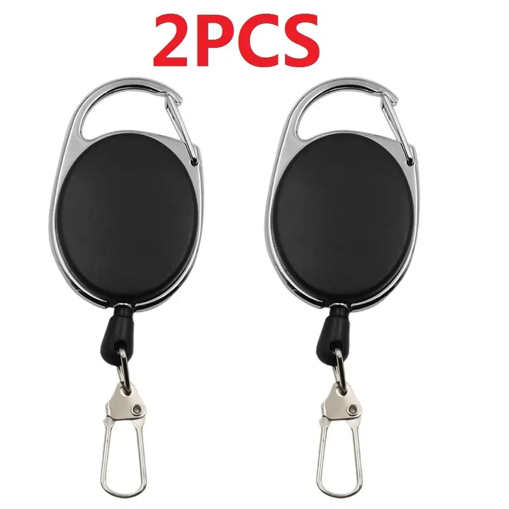 Porte-clés rétractable pour badge avec clip à ressort à dégagement rapide, rétracteur Zinger pour pêche à la mouche, lot de 2 à 12 pièces 12