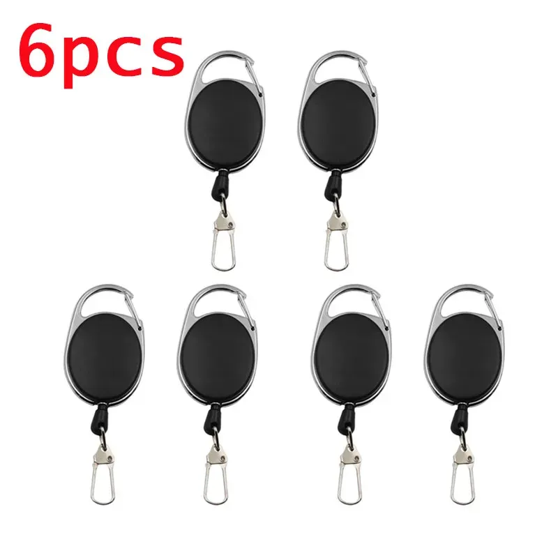 Porte-clés rétractable pour badge avec clip à ressort à dégagement rapide, rétracteur Zinger pour pêche à la mouche, lot de 2 à 12 pièces 8