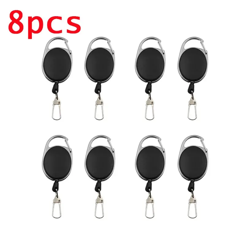 Porte-clés rétractable pour badge avec clip à ressort à dégagement rapide, rétracteur Zinger pour pêche à la mouche, lot de 2 à 12 pièces 11