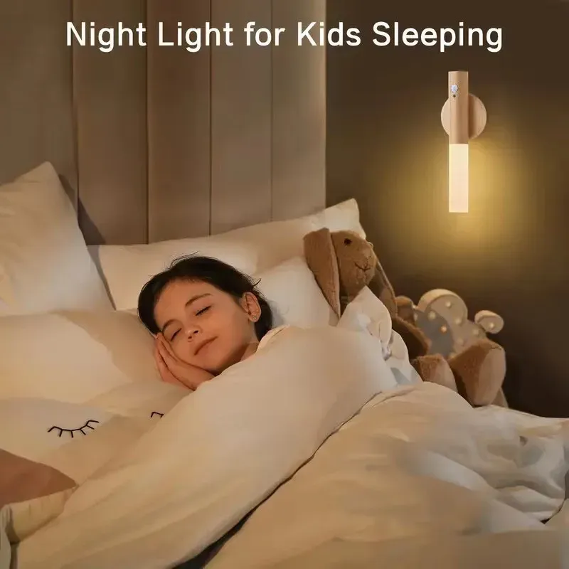 Lampe murale magnétique LED à détecteur de mouvement, rechargeable et portable, pour couloir, chambre, escaliers et armoire de salle de bain 3