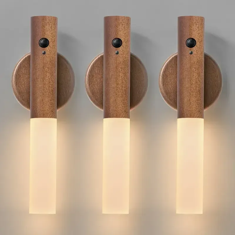Lampe murale magnétique LED à détecteur de mouvement, rechargeable et portable, pour couloir, chambre, escaliers et armoire de salle de bain 7