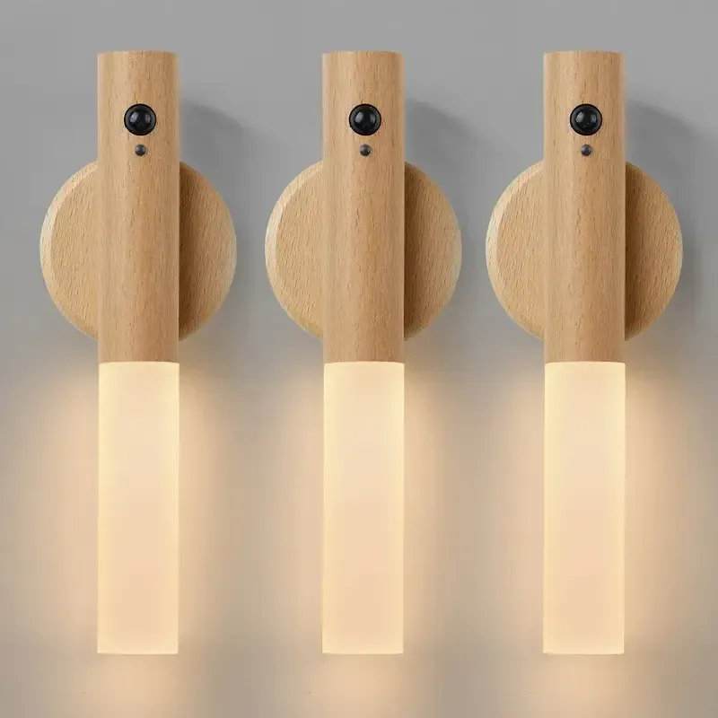 Lampe murale magnétique LED à détecteur de mouvement, rechargeable et portable, pour couloir, chambre, escaliers et armoire de salle de bain 8