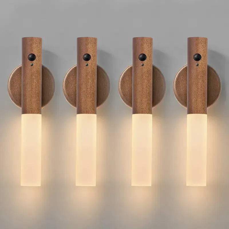 Lampe murale magnétique LED à détecteur de mouvement, rechargeable et portable, pour couloir, chambre, escaliers et armoire de salle de bain 11