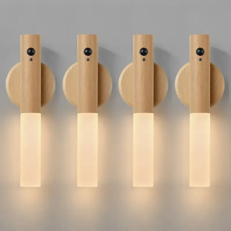 Lampe murale magnétique LED à détecteur de mouvement, rechargeable et portable, pour couloir, chambre, escaliers et armoire de salle de bain 12