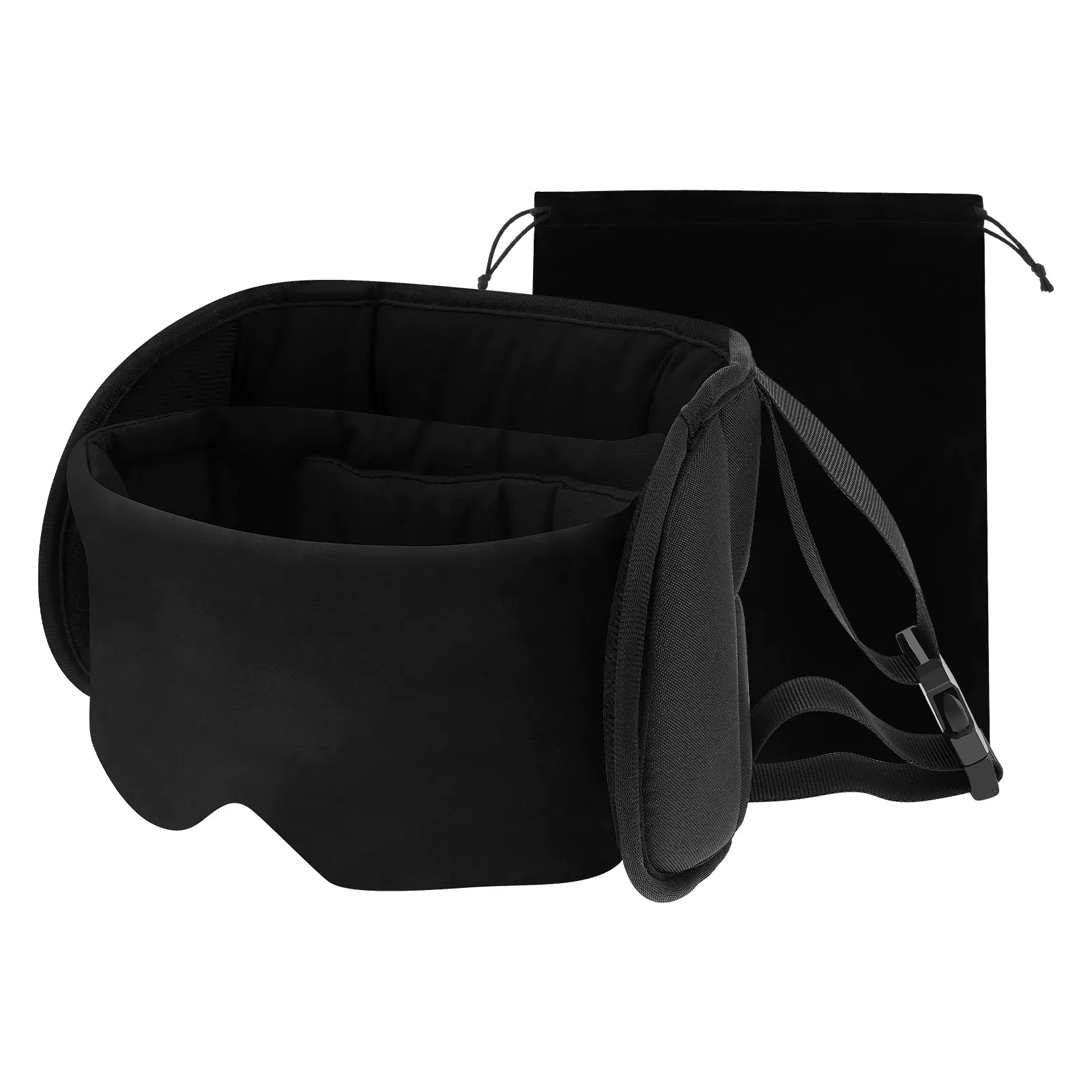 Oreiller de voyage 2 en 1 en coton à 360° avec masque pour les yeux, appui-tête d'avion, réduit la fatigue, massage confortable, oreiller de cou pour le sommeil 7