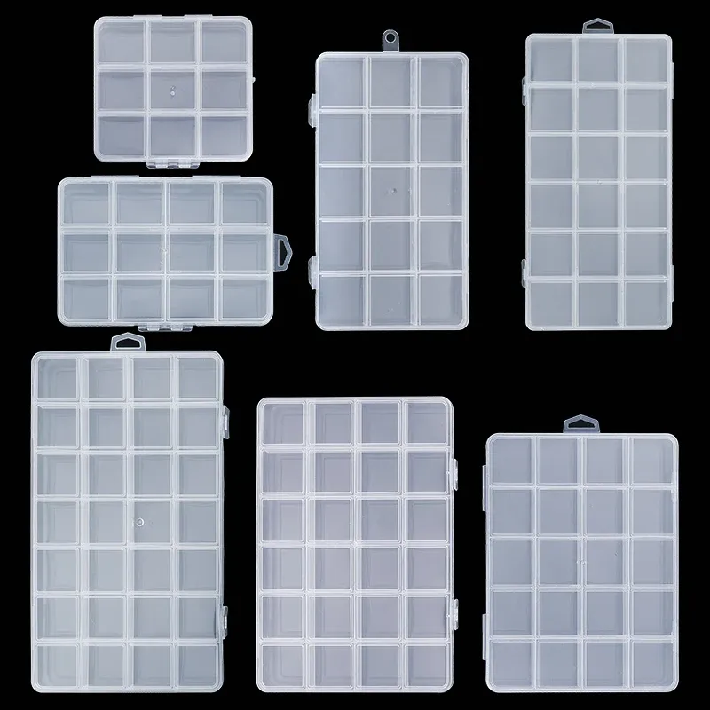 Boîte de rangement transparente en plastique pour bijoux, organisateur pour boucles d'oreilles et perles 2