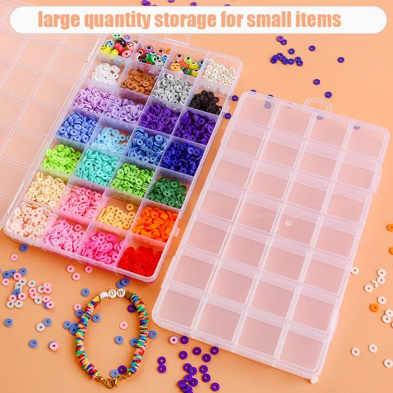 Boîte de rangement transparente en plastique pour bijoux, organisateur pour boucles d'oreilles et perles 5