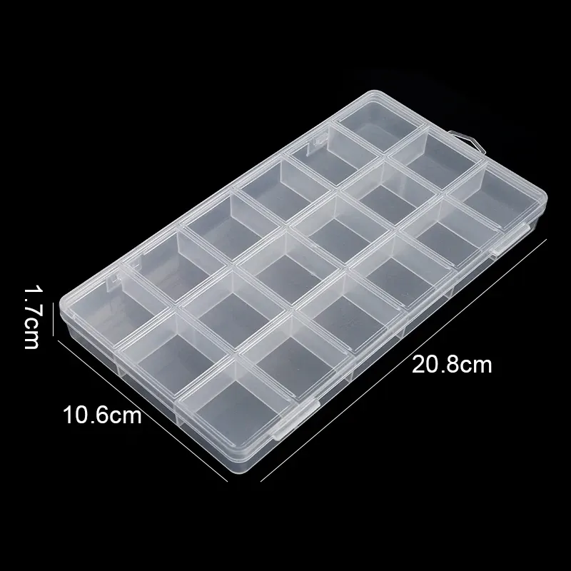 Boîte de rangement transparente en plastique pour bijoux, organisateur pour boucles d'oreilles et perles 13