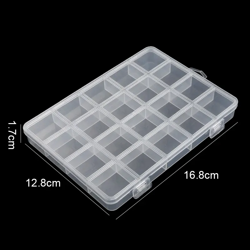 Boîte de rangement transparente en plastique pour bijoux, organisateur pour boucles d'oreilles et perles 11