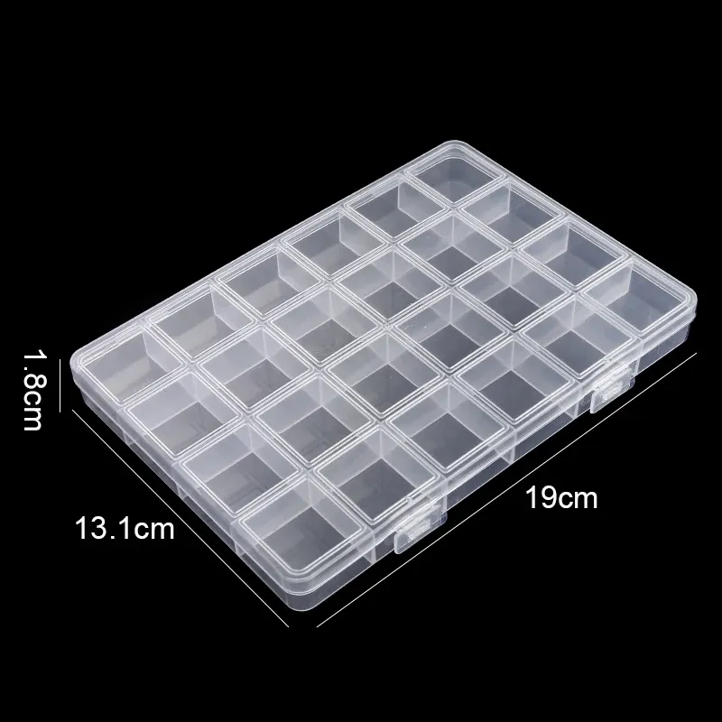 Boîte de rangement transparente en plastique pour bijoux, organisateur pour boucles d'oreilles et perles 12