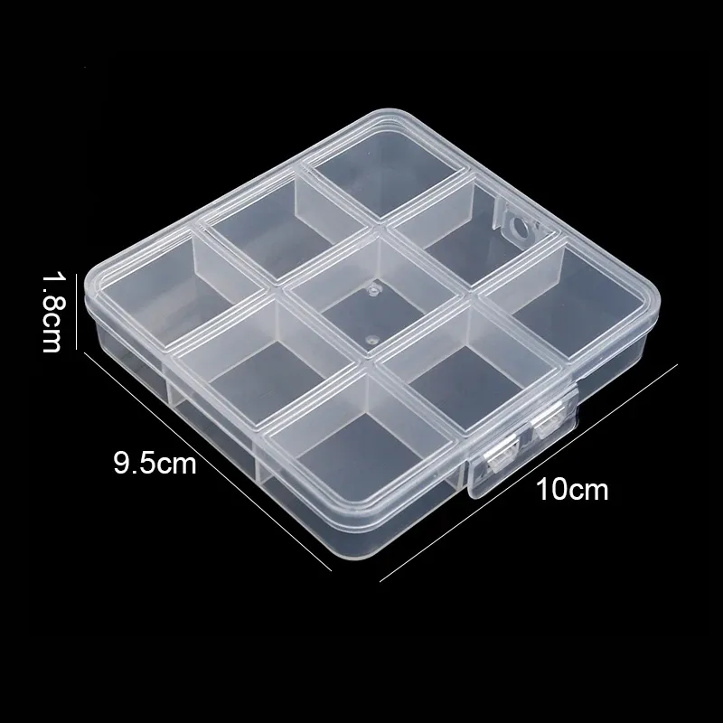 Boîte de rangement transparente en plastique pour bijoux, organisateur pour boucles d'oreilles et perles 10