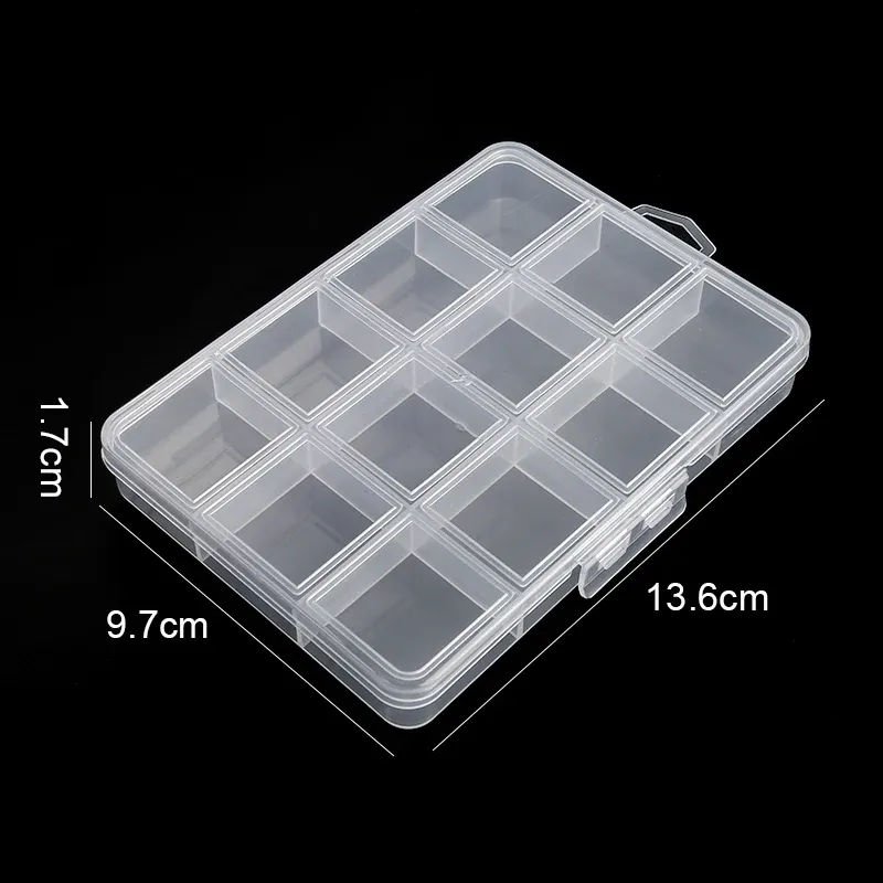 Boîte de rangement transparente en plastique pour bijoux, organisateur pour boucles d'oreilles et perles 7