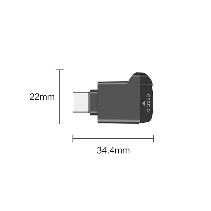 Lecteur de carte Mini TF Type-C 2.0, stockage externe, noir, extensible, pour clé USB, USB-C 2.0, compatible iPhone 17 et 16 6