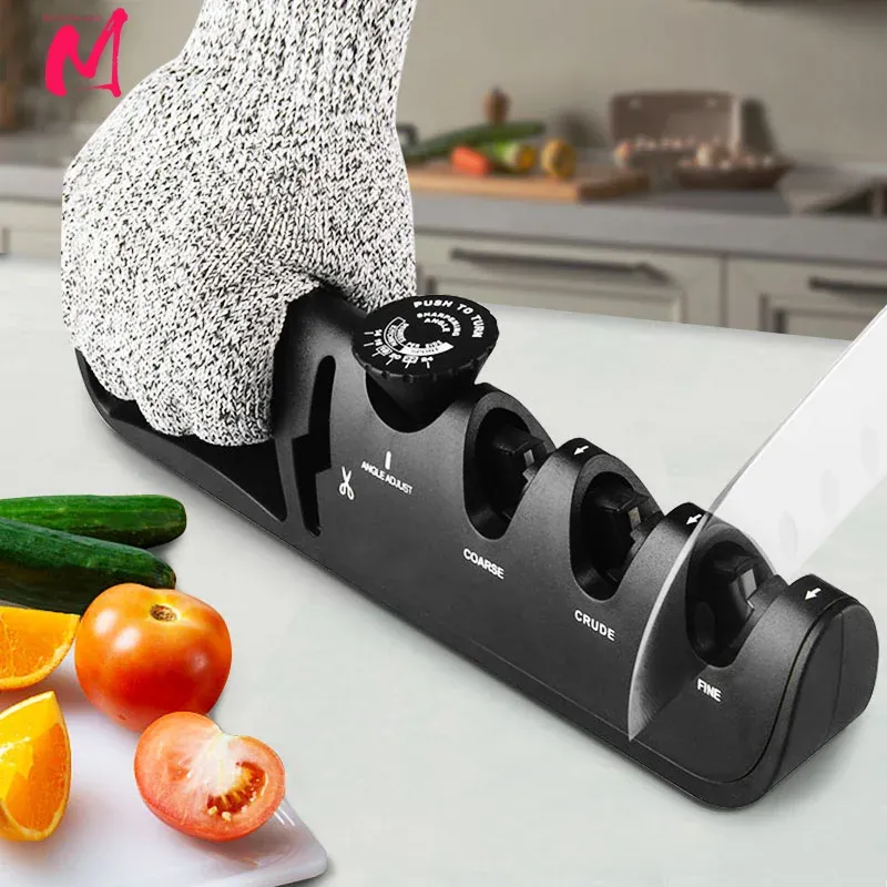 Affûteur de couteaux professionnel à angle réglable en 4 étapes, pour ciseaux et couteaux de cuisine - Image 1