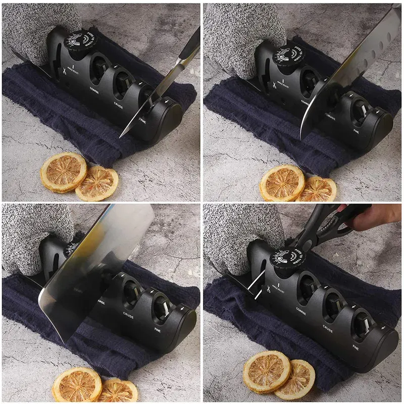 Affûteur de couteaux professionnel à angle réglable en 4 étapes, pour ciseaux et couteaux de cuisine 5