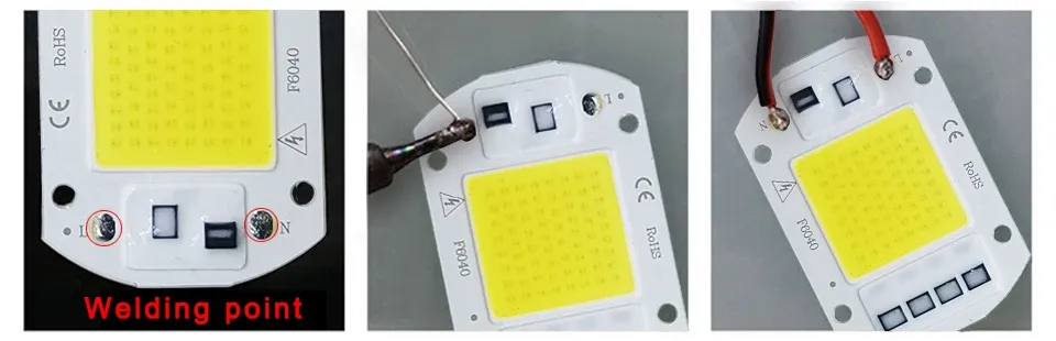 Détail du design de la lampe LED COB