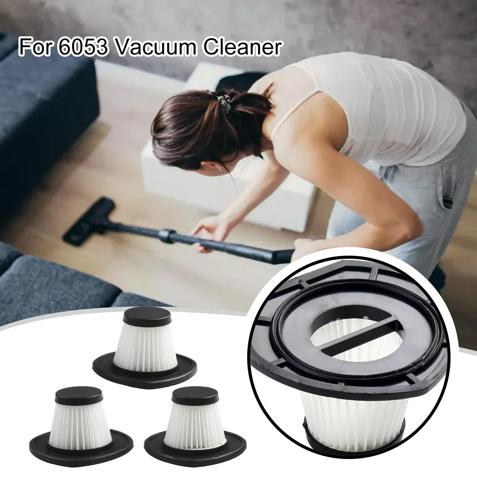 Lot de 3 filtres de remplacement pour aspirateur à main sans fil de voiture R-6053 6