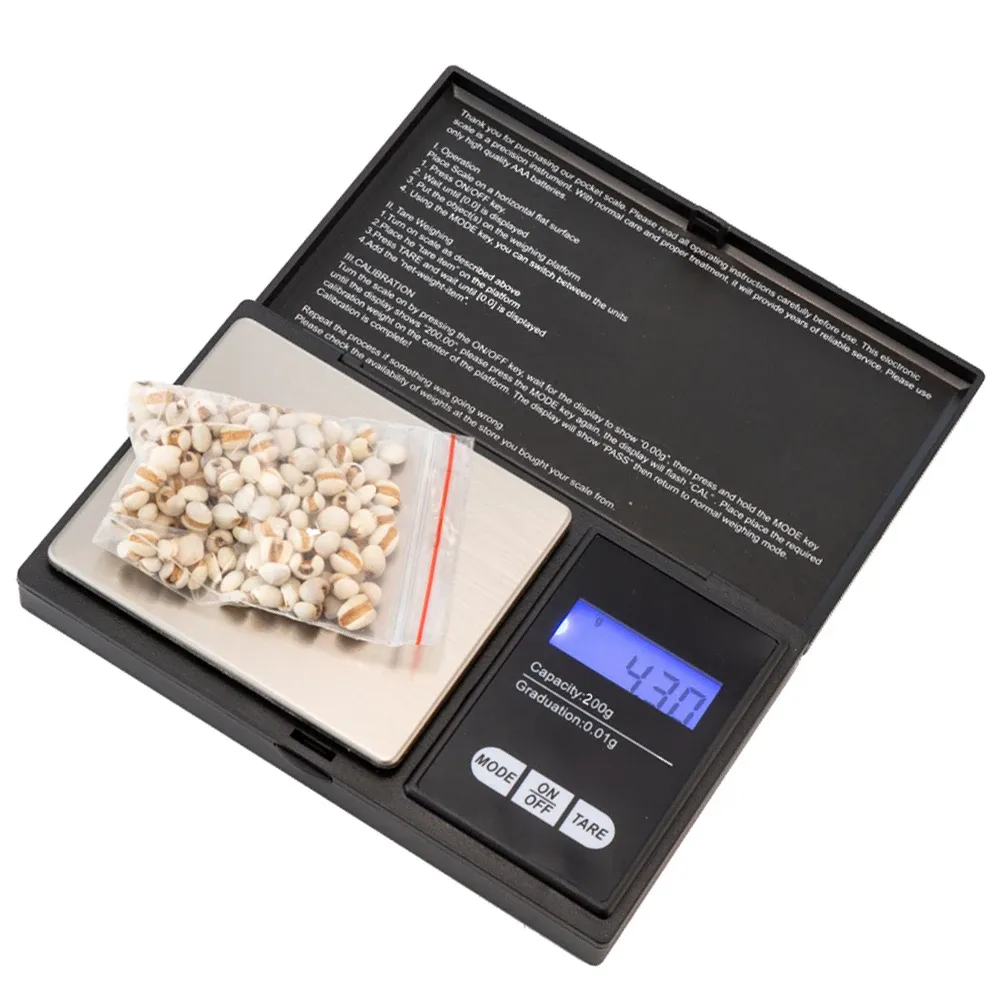 Mini Balance Numérique LCD de Haute Précision, Rétro-Éclairage, Poche Électrique, pour Bijoux, Poids en Gramme, Cuisine, 200G-0.01G, 1 Pièce - Image 1