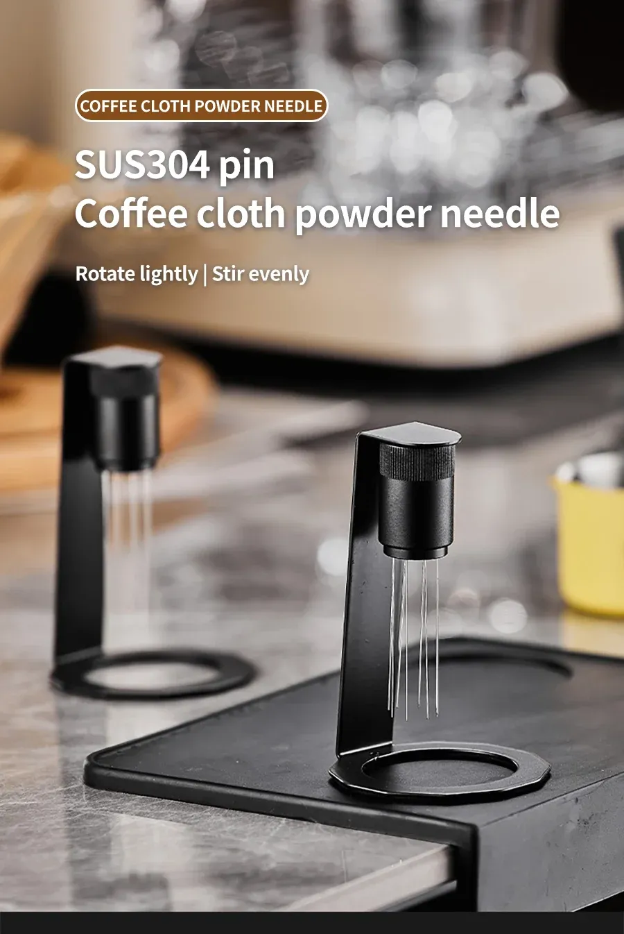 Outil WDT pour café expresso avec huit aiguilles