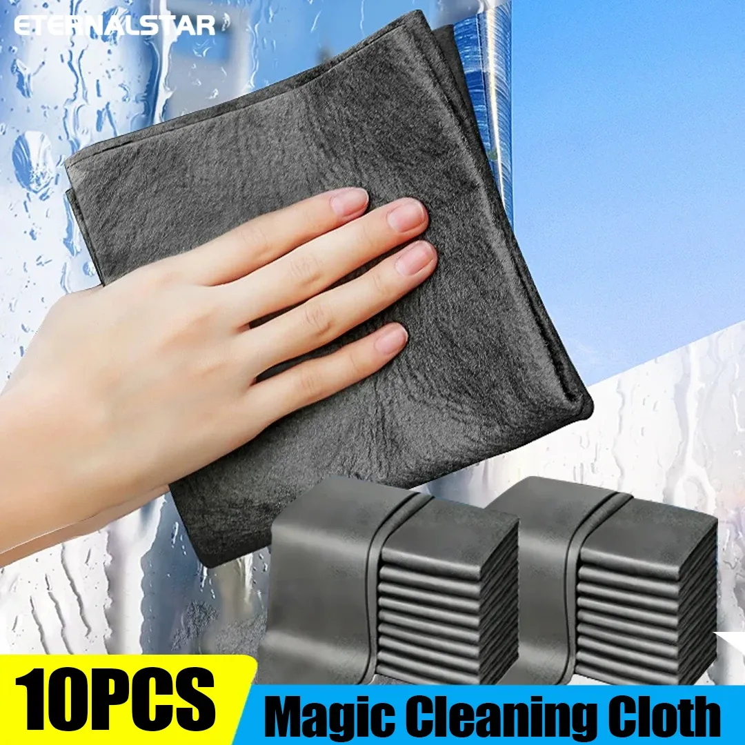 Chiffons de nettoyage réutilisables en microfibre pour vitres, lavables et non pelucheux, lot de 1, 3, 5 ou 10 pièces - Image 1