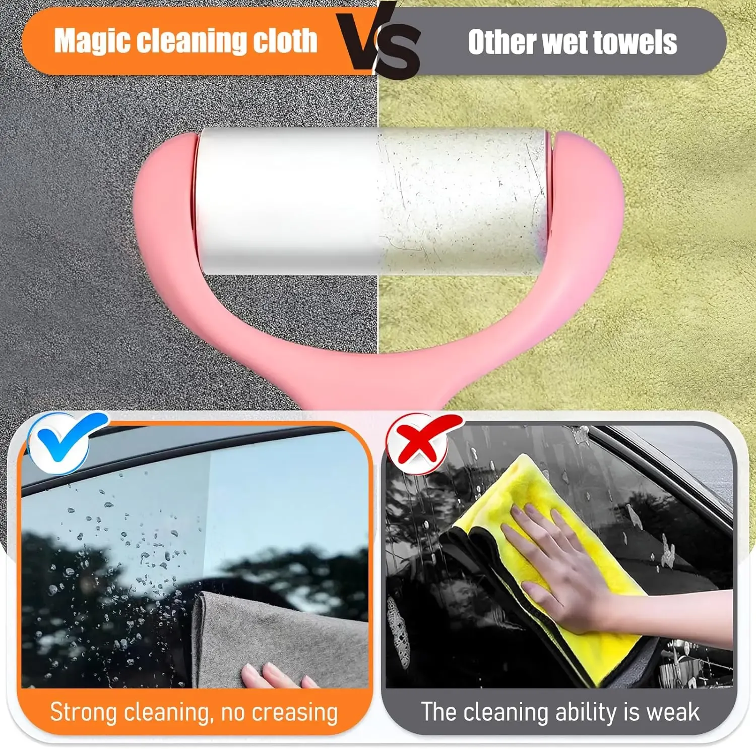 Chiffons de nettoyage réutilisables en microfibre pour vitres, lavables et non pelucheux, lot de 1, 3, 5 ou 10 pièces 5