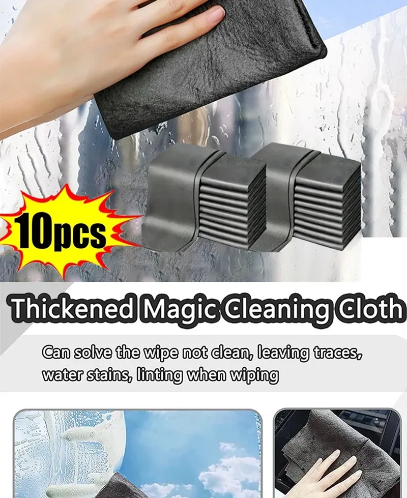 Chiffons de nettoyage en microfibre en situation d'usage