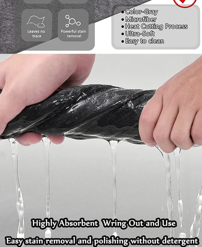 Nettoyage d'une surface en verre avec un chiffon en microfibre