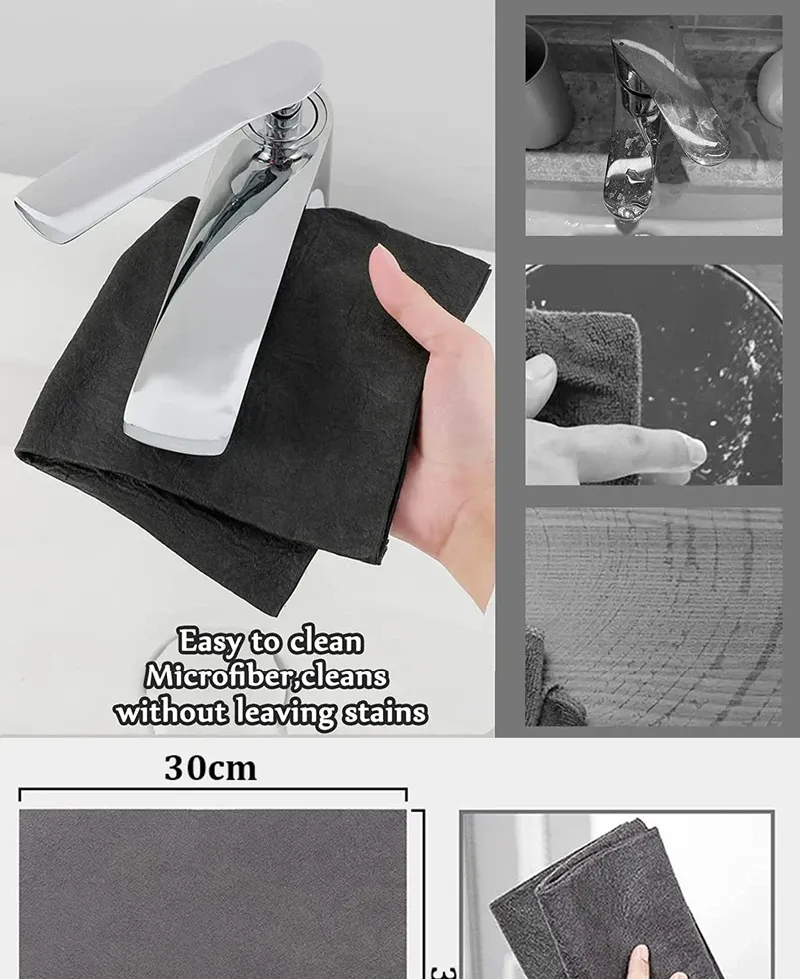 Chiffon en microfibre utilisé sur un plan de travail