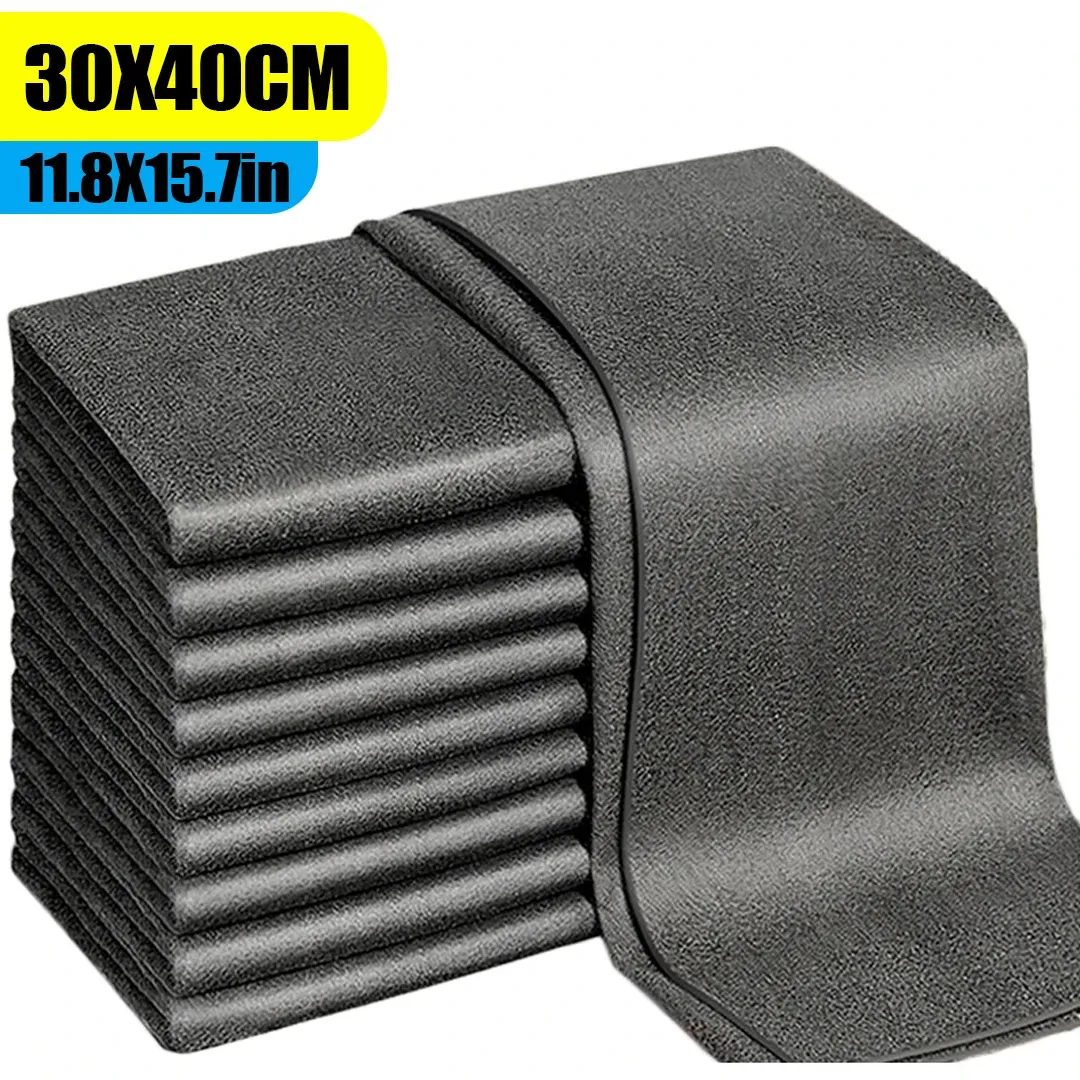 Chiffons de nettoyage réutilisables en microfibre pour vitres, lavables et non pelucheux, lot de 1, 3, 5 ou 10 pièces 10