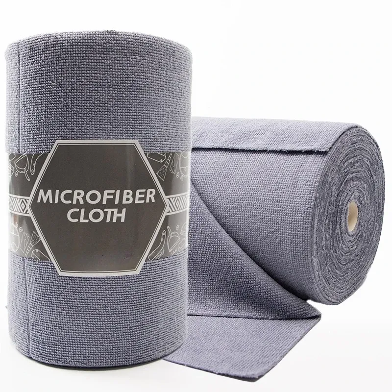 Rouleau de lingettes de nettoyage réutilisables en microfibre, 50 feuilles