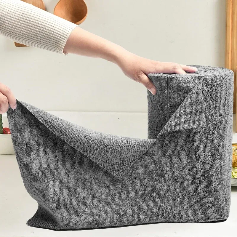 Rouleau de lingettes de nettoyage réutilisables en microfibre, 50 feuilles 2