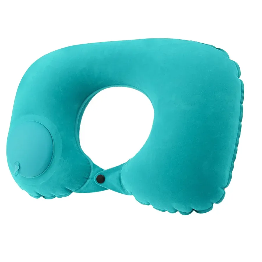 Coussin de nuque gonflable et portable, revêtement en flocage, facile à ranger et à gonfler, idéal pour les voyages, le camping et les déplacements professionnels 10