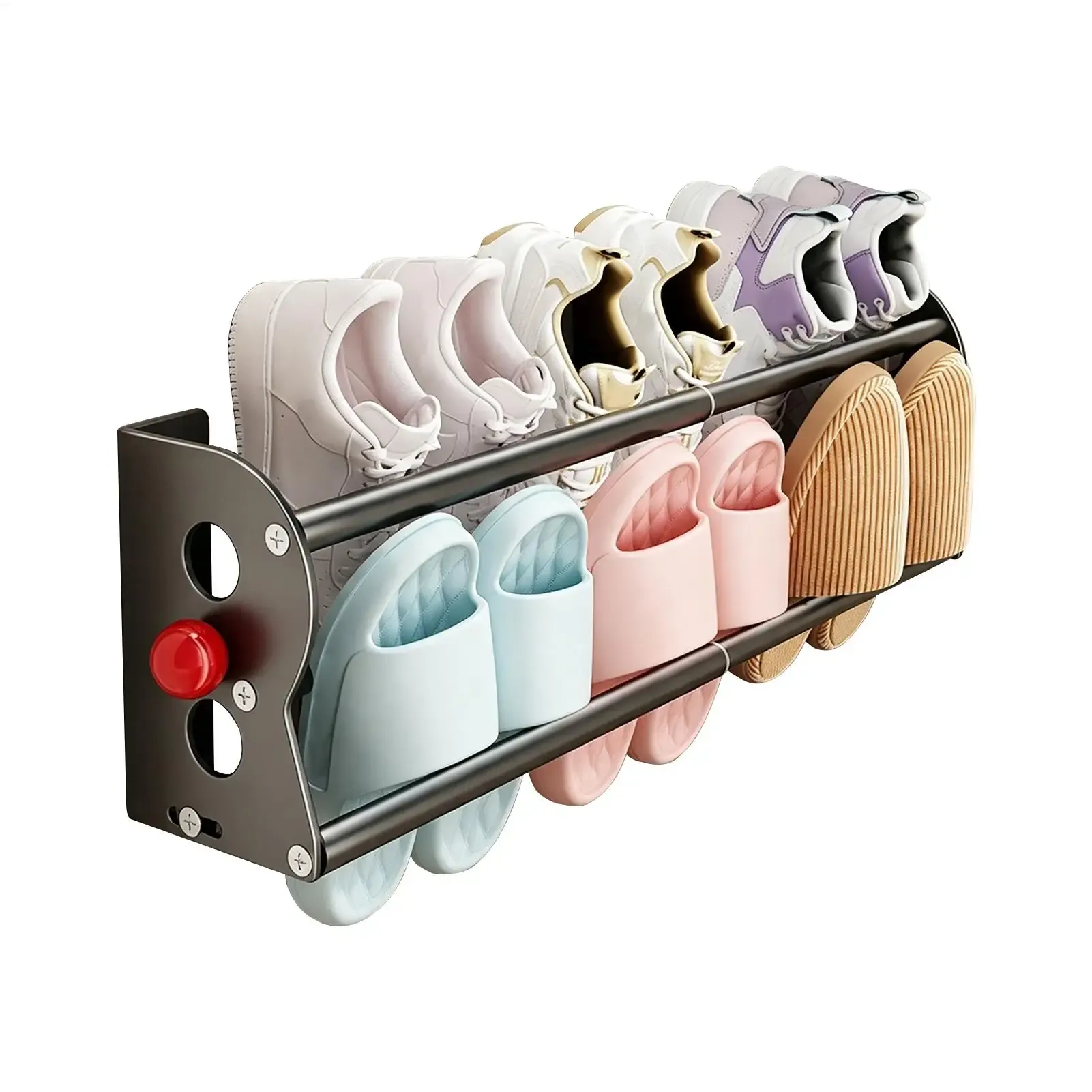 Range-chaussures magnétique extensible à double couche pour pantoufles et baskets, à suspendre à la porte, pour propriétaires, locataires, résidents et collectionneurs