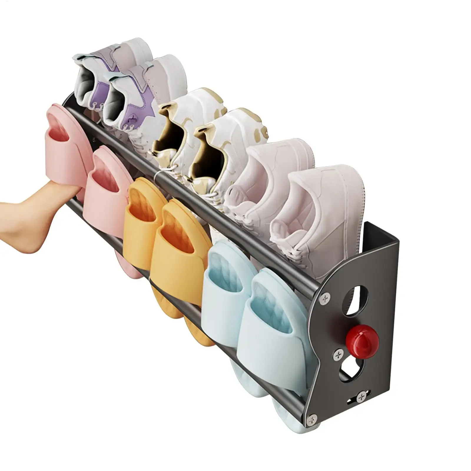 Range-chaussures magnétique sur une porte
