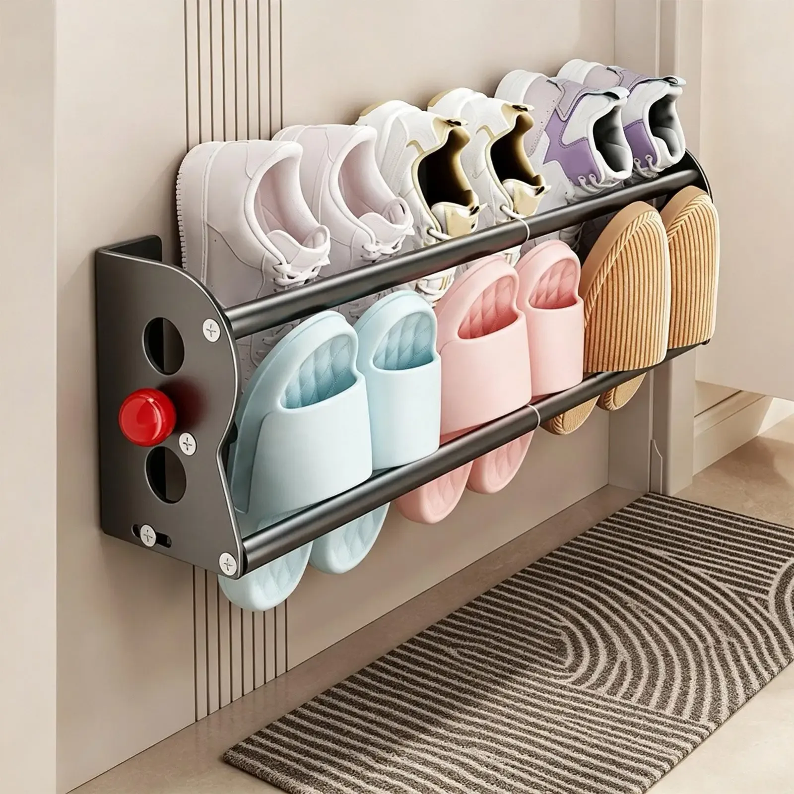 Range-chaussures magnétique dans une entrée