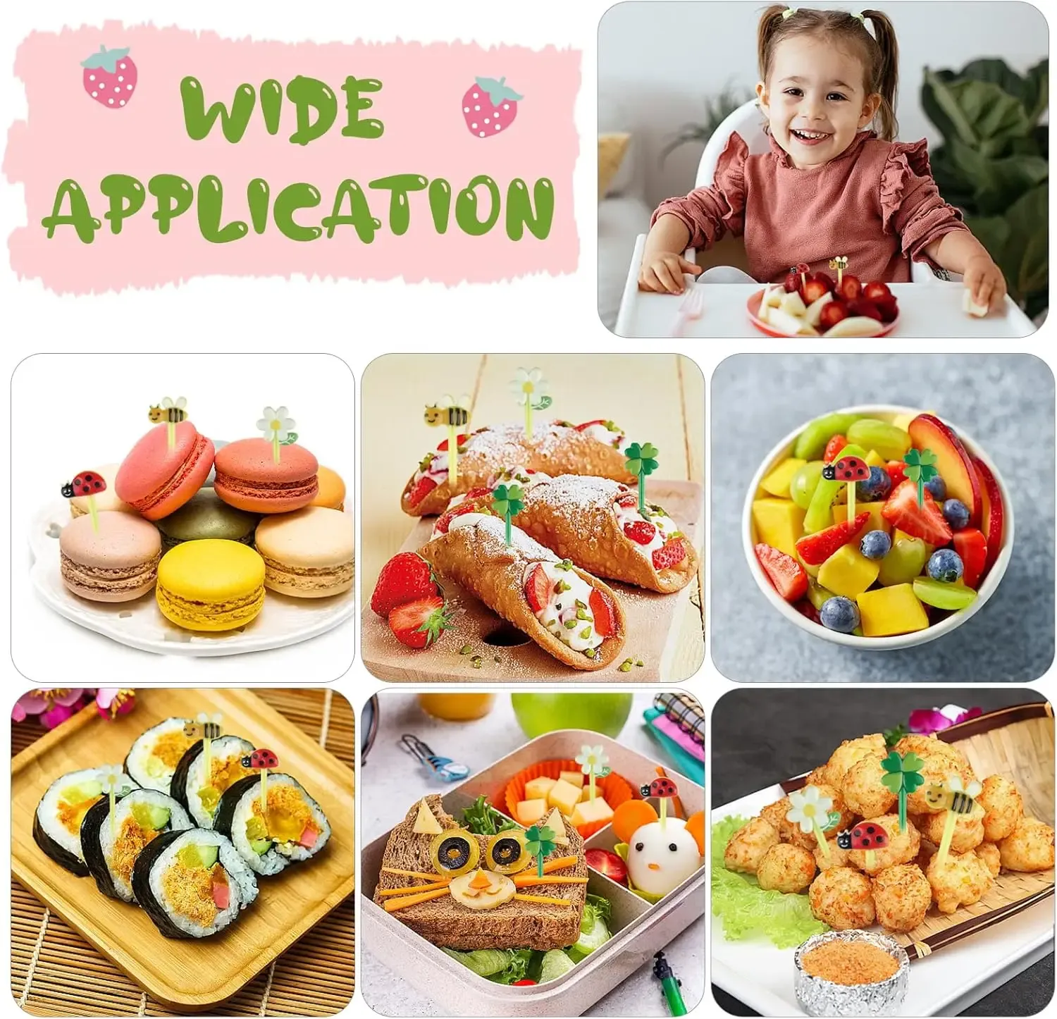 Mini fourchettes à fruits en plastique pour enfants, lot de pics alimentaires pour boîte bento 6