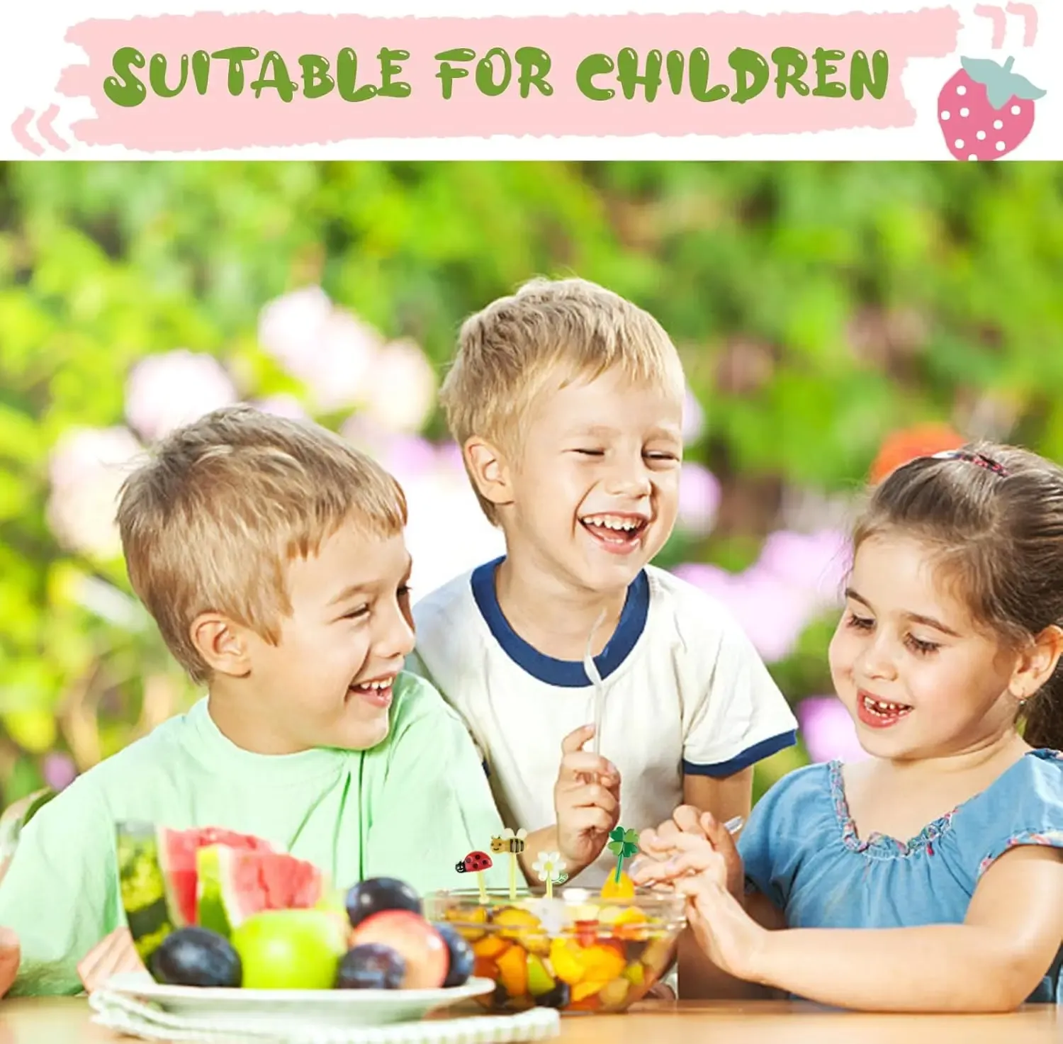 Mini fourchettes à fruits colorées pour enfants