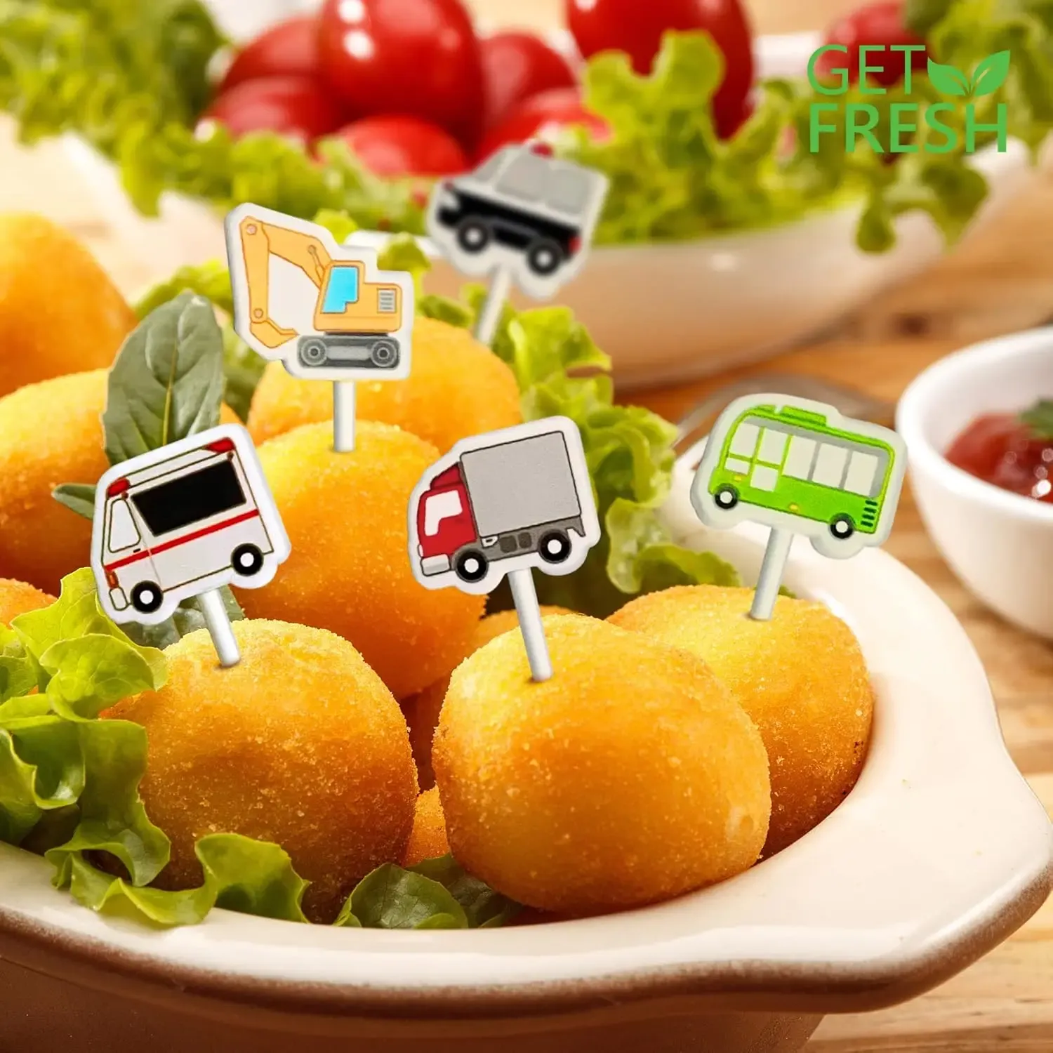 Mini fourchettes à fruits dans un décor de table festif