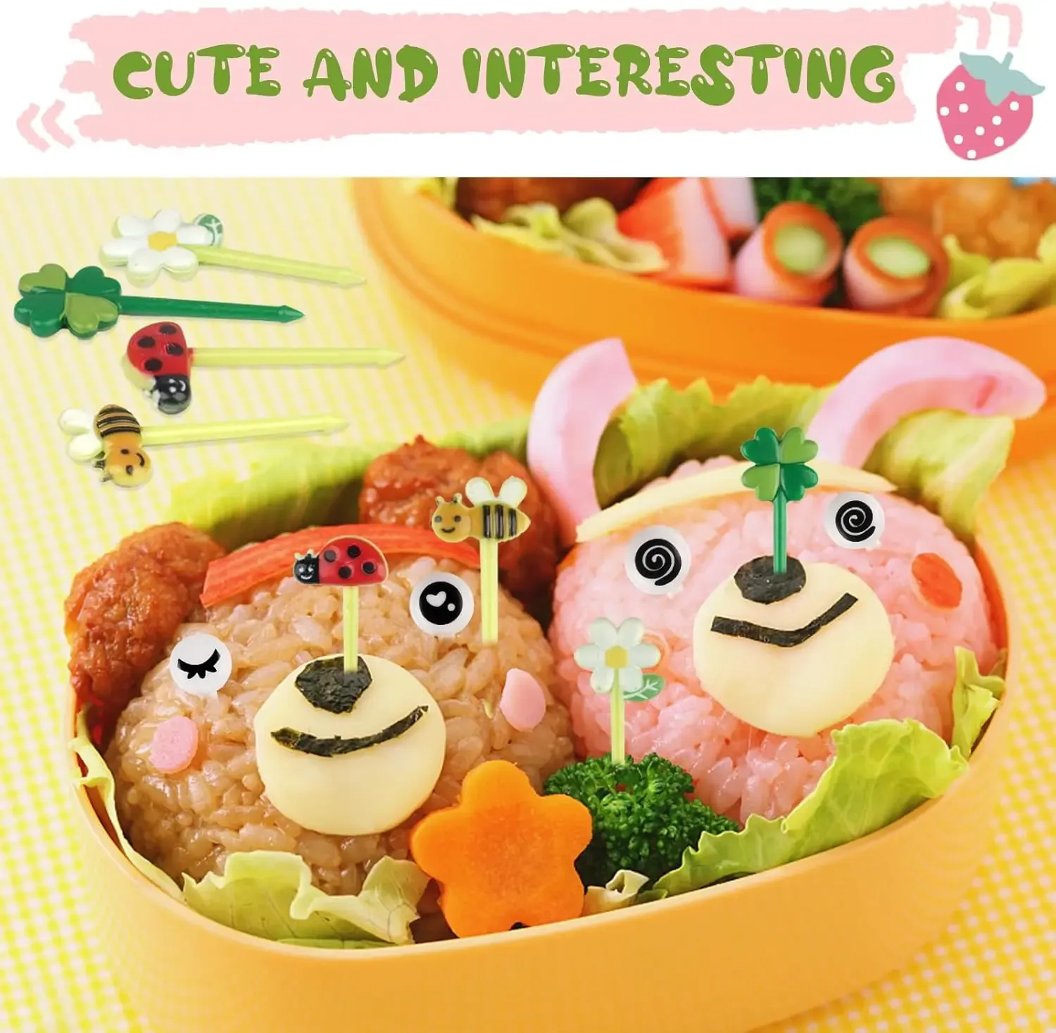 Ensemble de fourchettes pour enfants dans une boîte bento