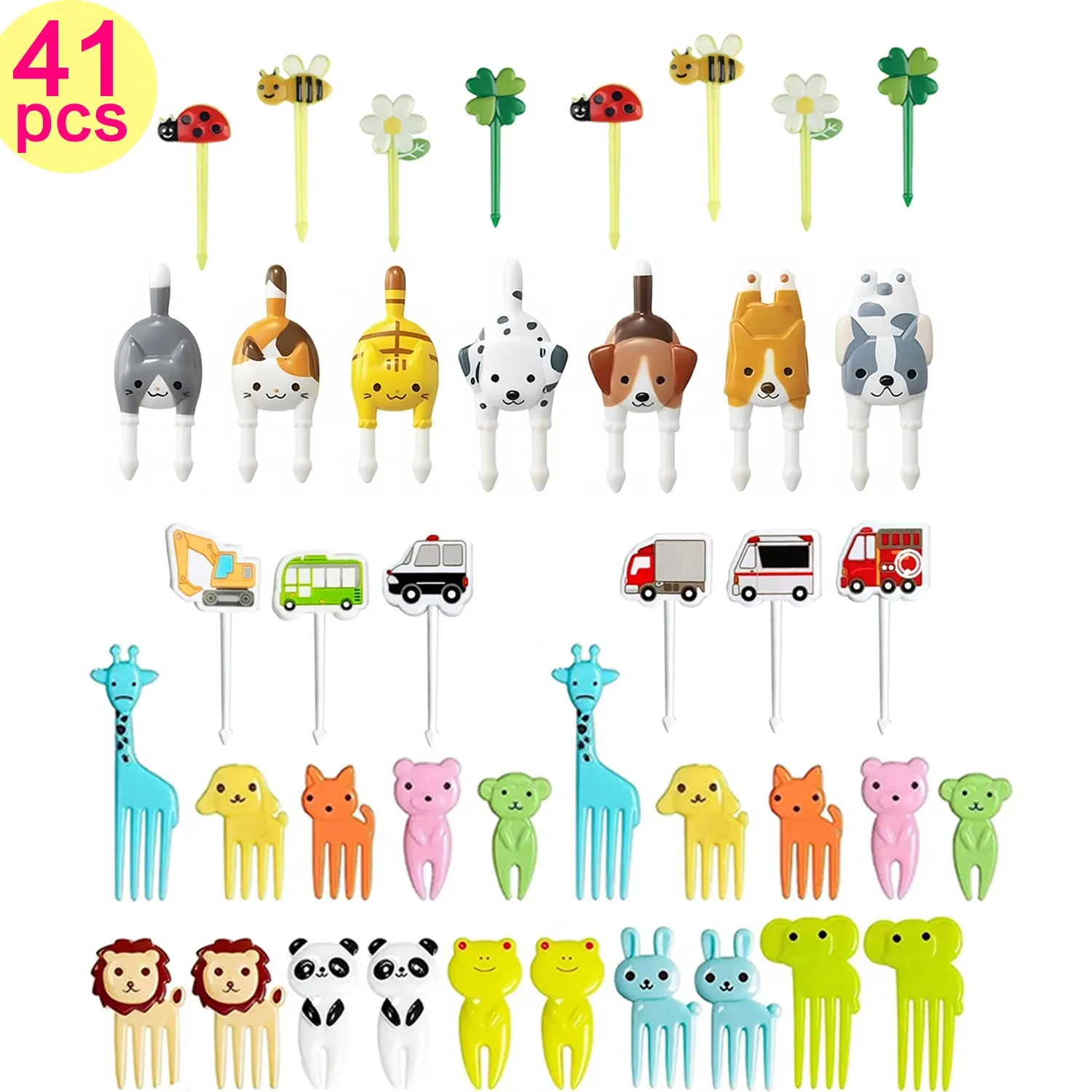 Mini fourchettes à fruits en plastique pour enfants, lot de pics alimentaires pour boîte bento 11