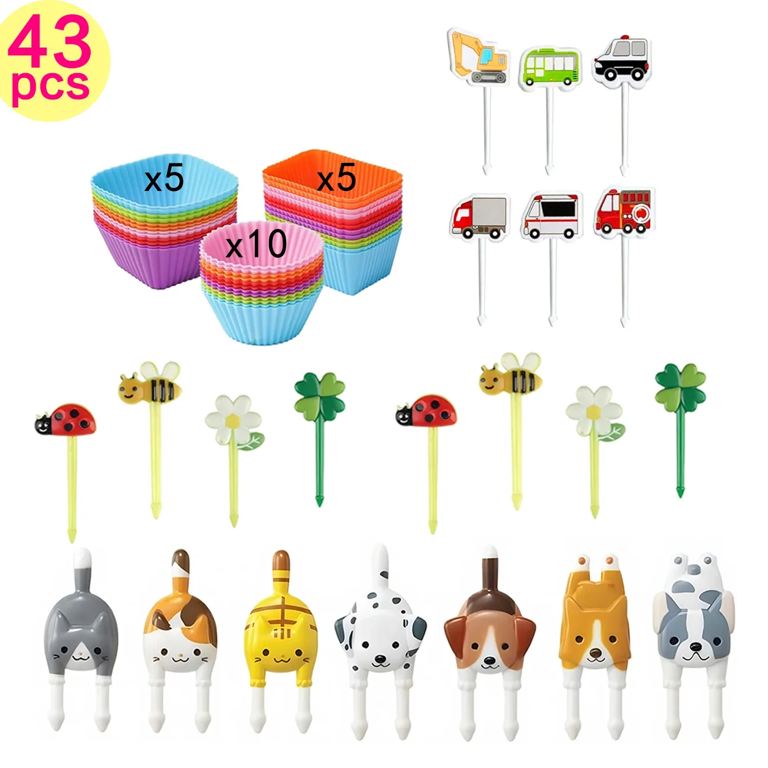 Mini fourchettes à fruits en plastique pour enfants, lot de pics alimentaires pour boîte bento 12