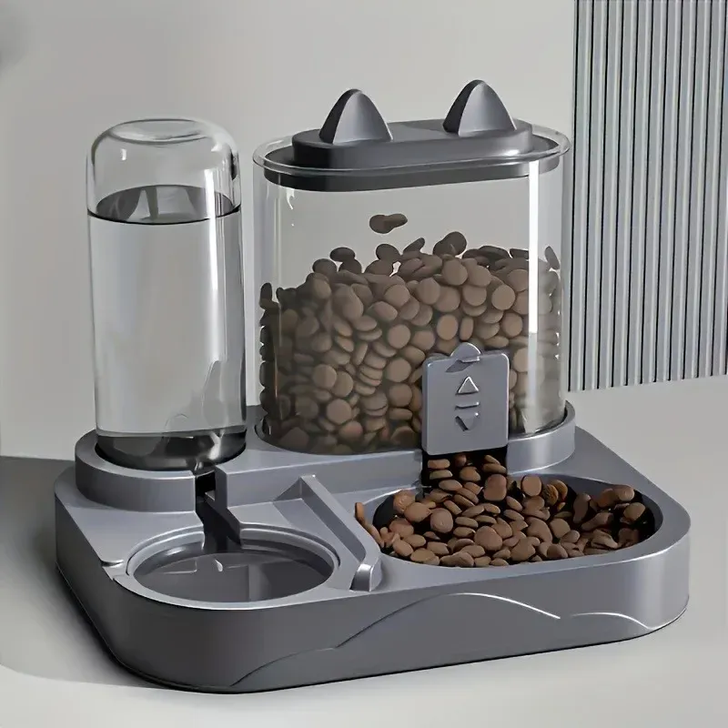Distributeur 2-en-1 à gravité pour chats et petits chiens